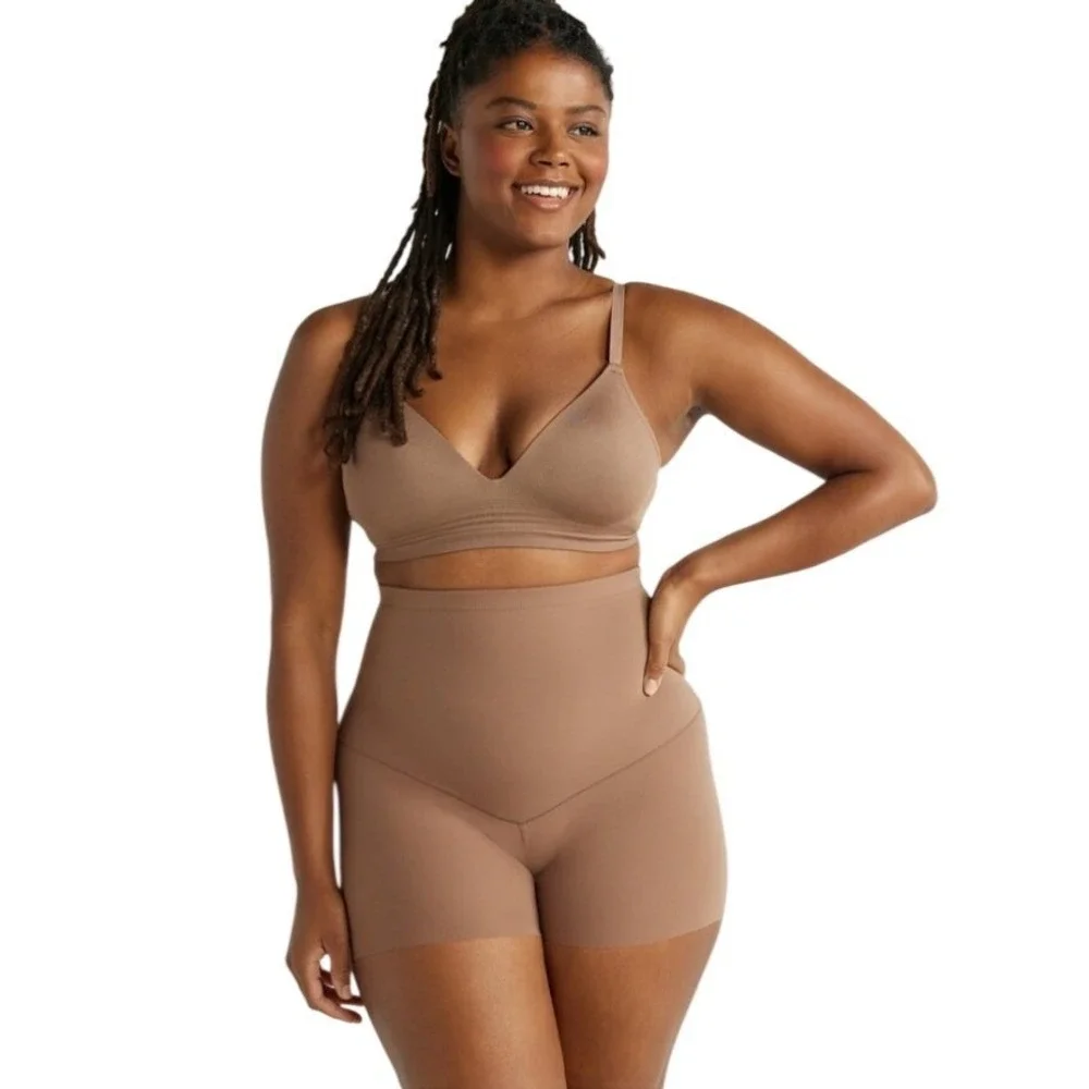 Joyspun Mid-Rise Shaping Boyshort XXL Moroccan Brown Seamless Medium Support NWT