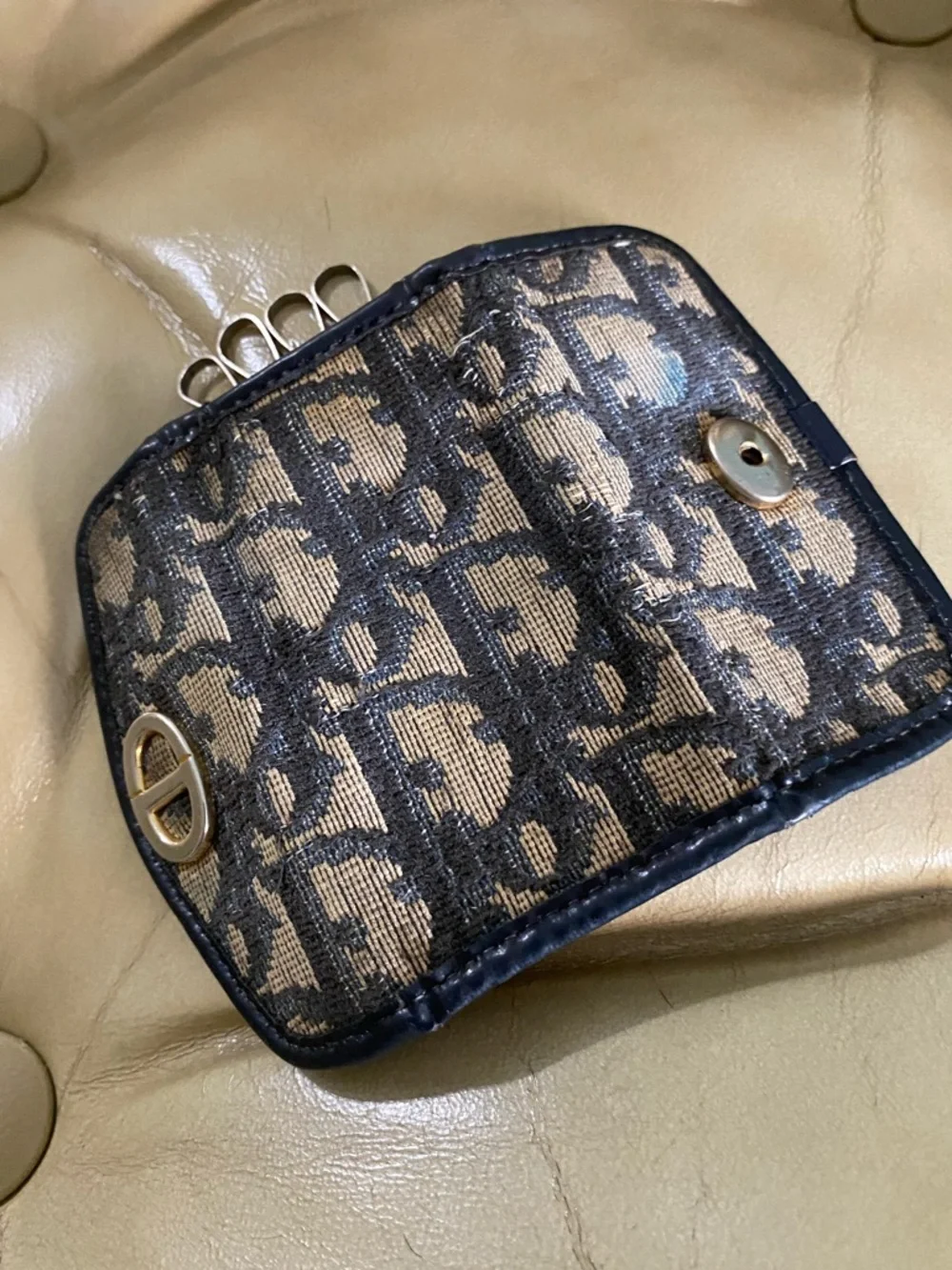 Vintage Dior Key Case Wallet Mini Trotter Logo Fair condition