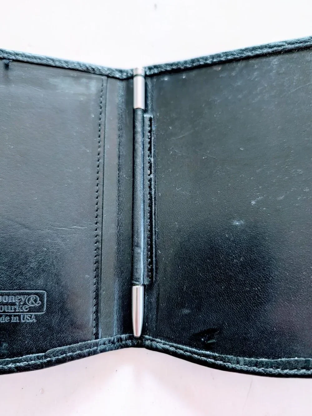 VTG Dooney & Bourke Men’s Black Leather Secretary Wallet Pen + Card Holder USA