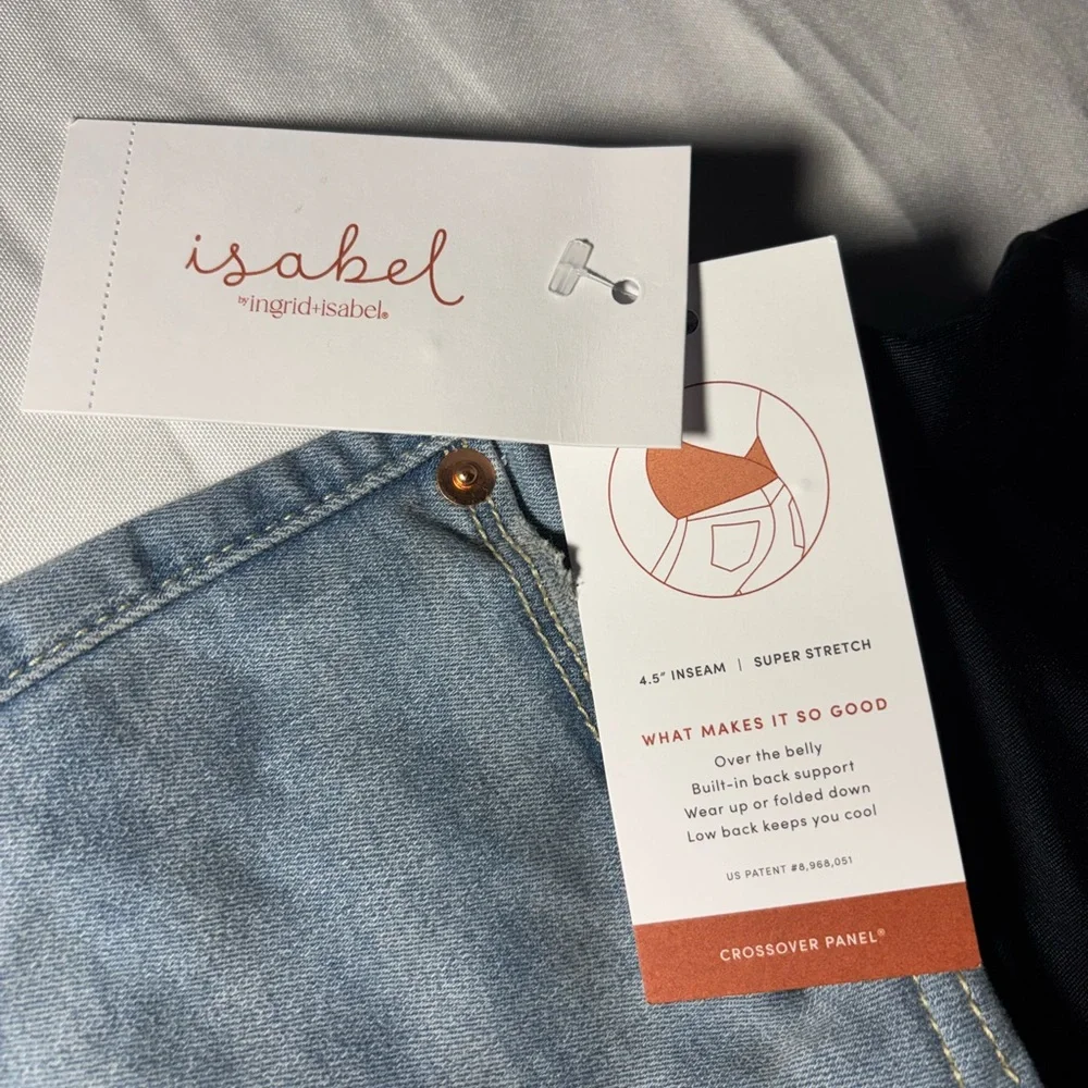 NWT Woman's Isabel Maternity Denim Blue Shorts