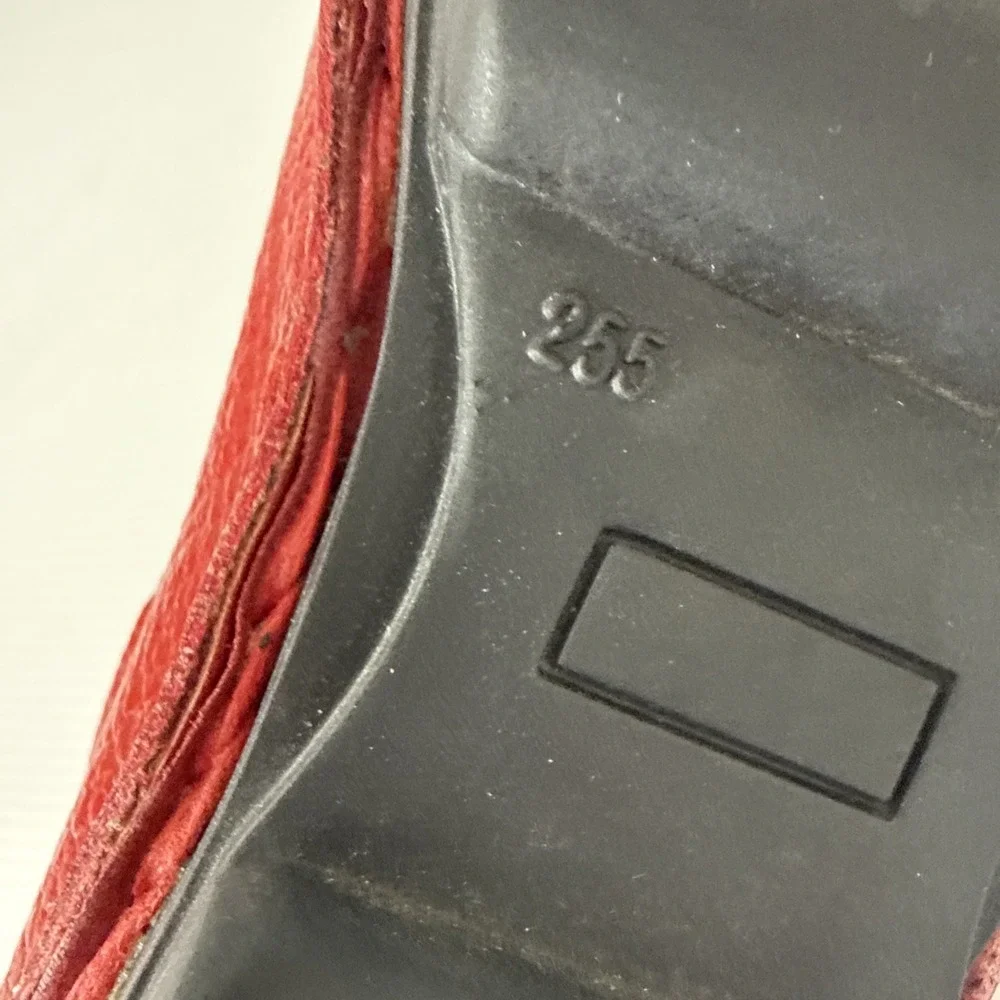 Socofy Platform Slip On Leather Loafer Red Womens 9 Handmade Shoes 255 Artsy