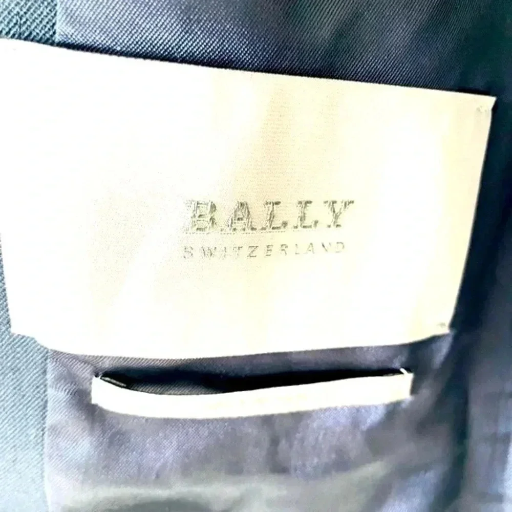 BALLY Switzerland Men’s Suit Jacket Dark Navy Virgin Wool Made in Italy size 44