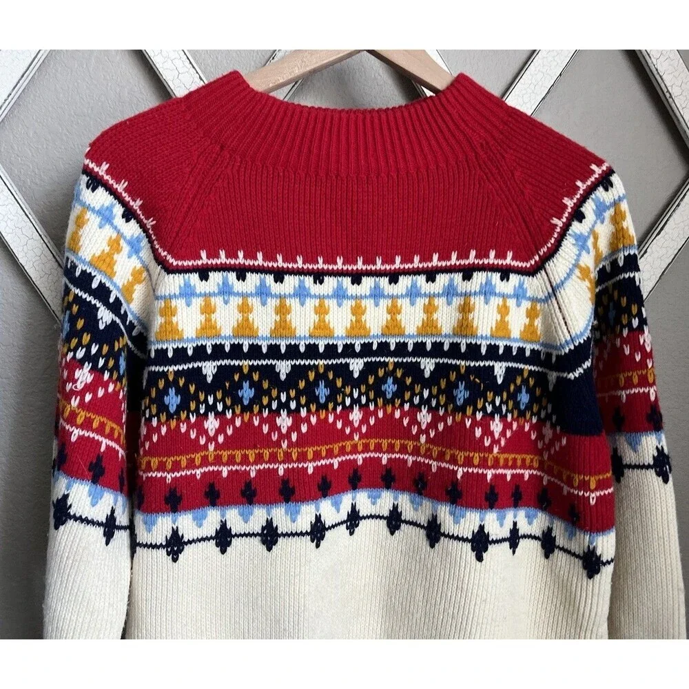 Vintage JCPenney Men's L Knit Acrylic Ski Sweater Mock Neck