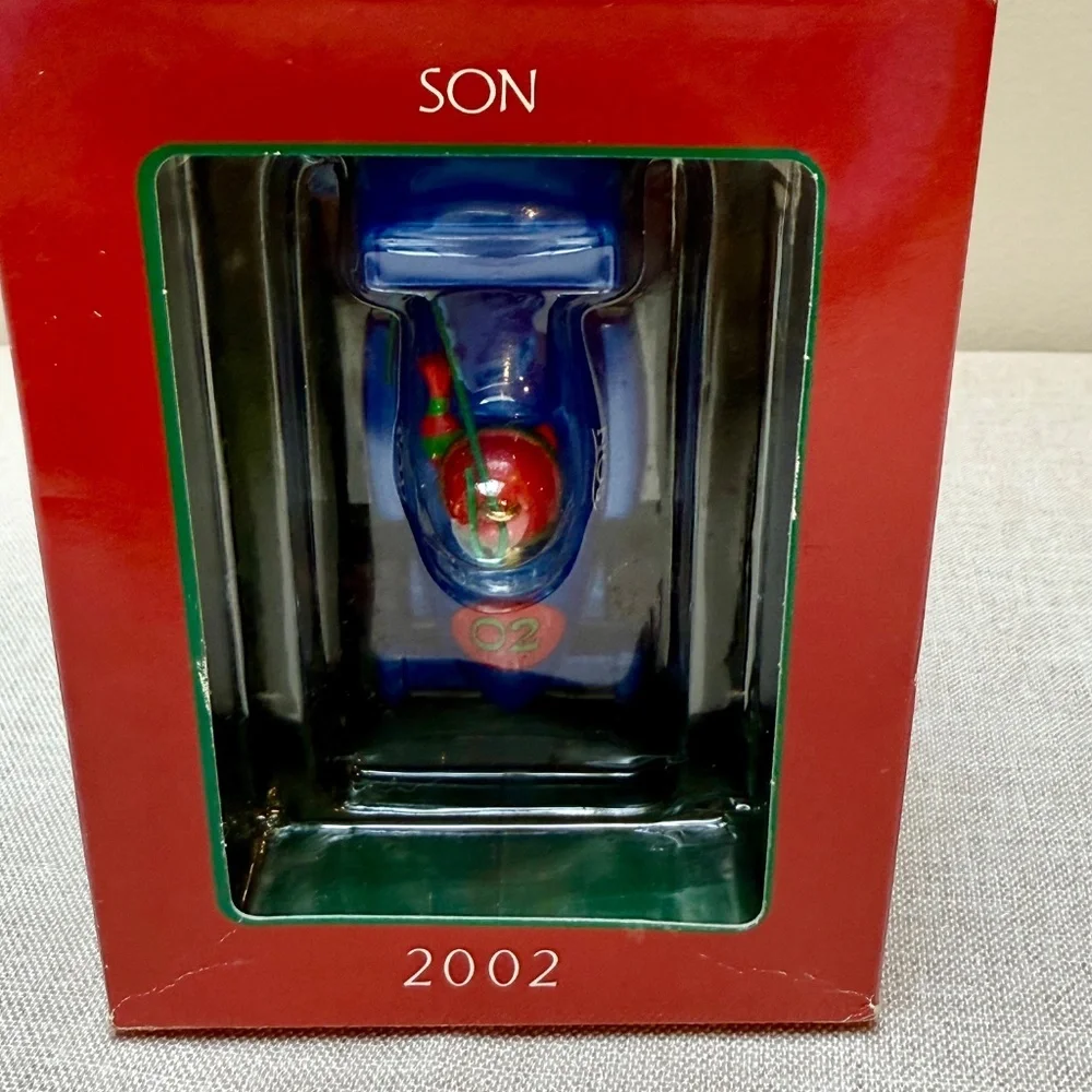 American Greetings Son Dated 2002 Racecar Christmas Holiday Ornament