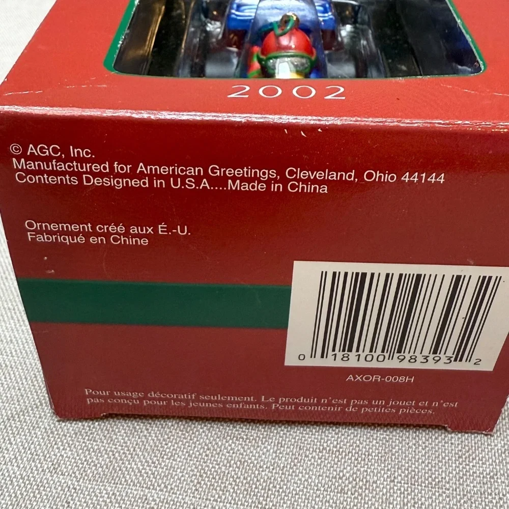 American Greetings Son Dated 2002 Racecar Christmas Holiday Ornament