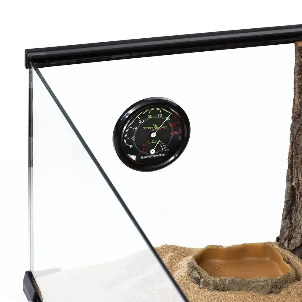 REPTI ZOO Reptile Terrarium Thermometer Hygrometer Dual Gauges Pet Rearing Box