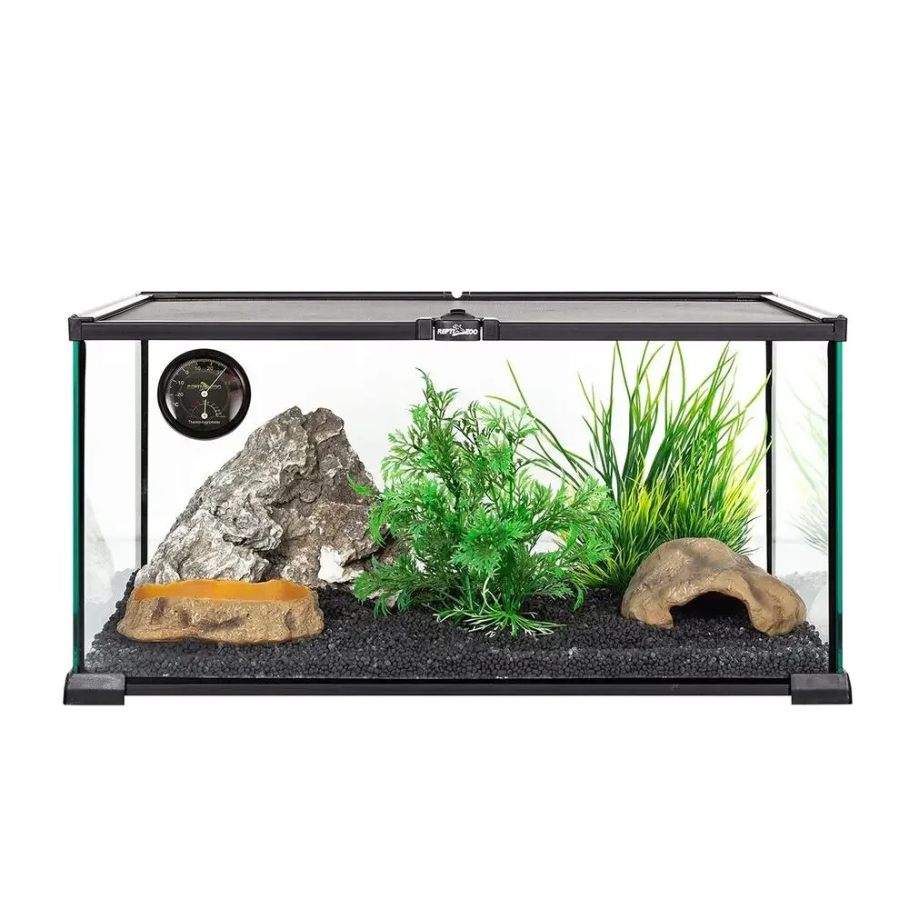 REPTI ZOO Reptile Terrarium Thermometer Hygrometer Dual Gauges Pet Rearing Box