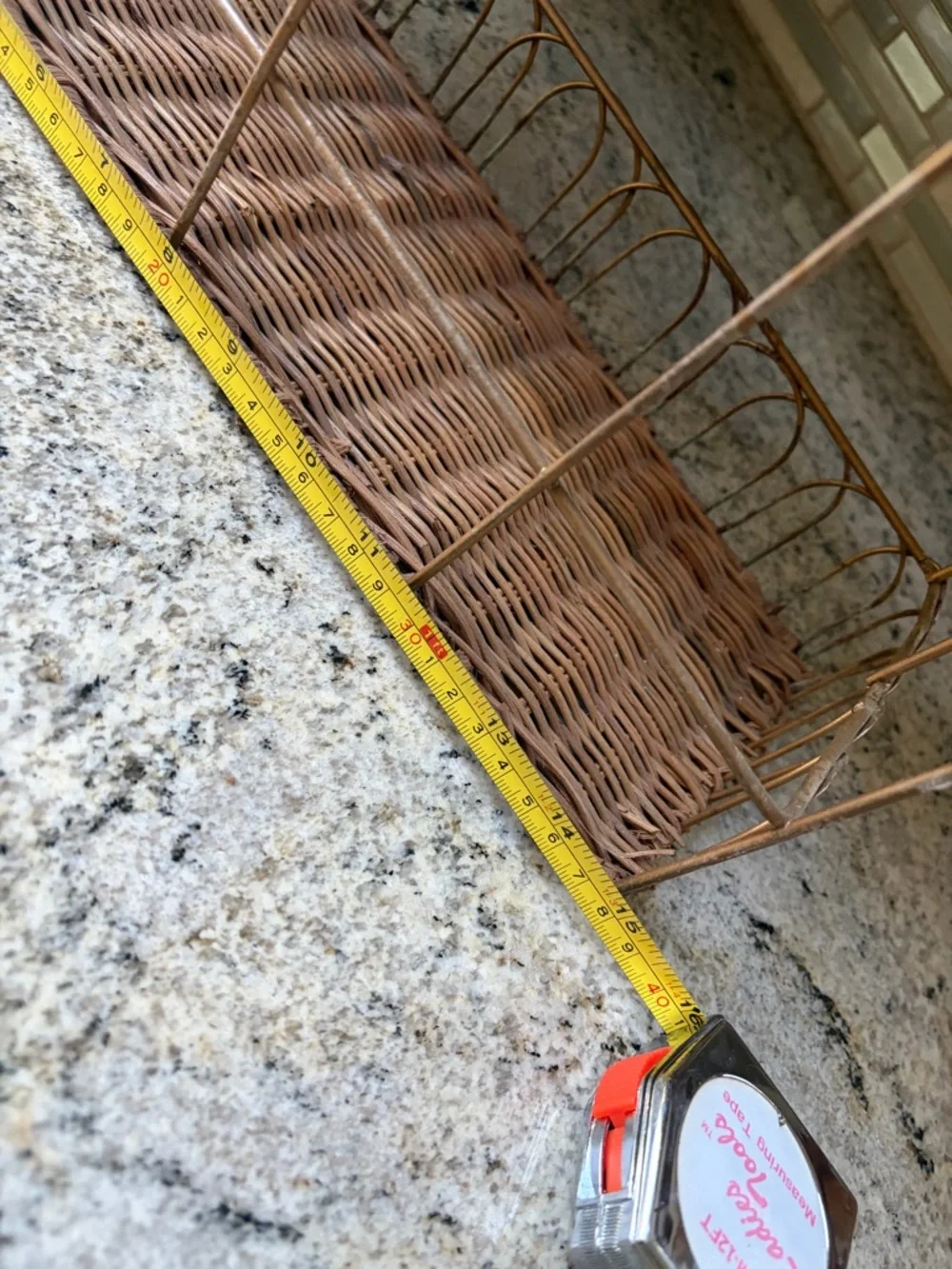 Vintage 2 tier Wicker Rattan and Metal Shelf Safari animal theme