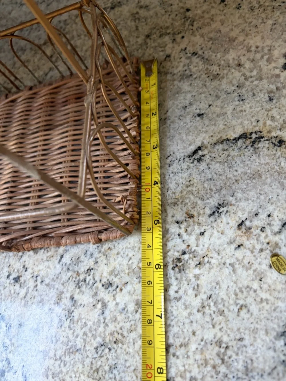 Vintage 2 tier Wicker Rattan and Metal Shelf Safari animal theme