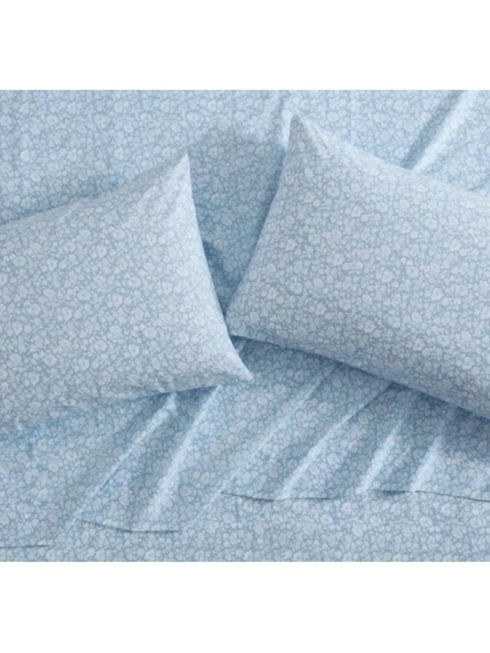 Laura Ashley ~ QUEEN ~ Heirloom Ditzy Blue Floral ~ 4 Pc. Sheet Set 100% Cotton