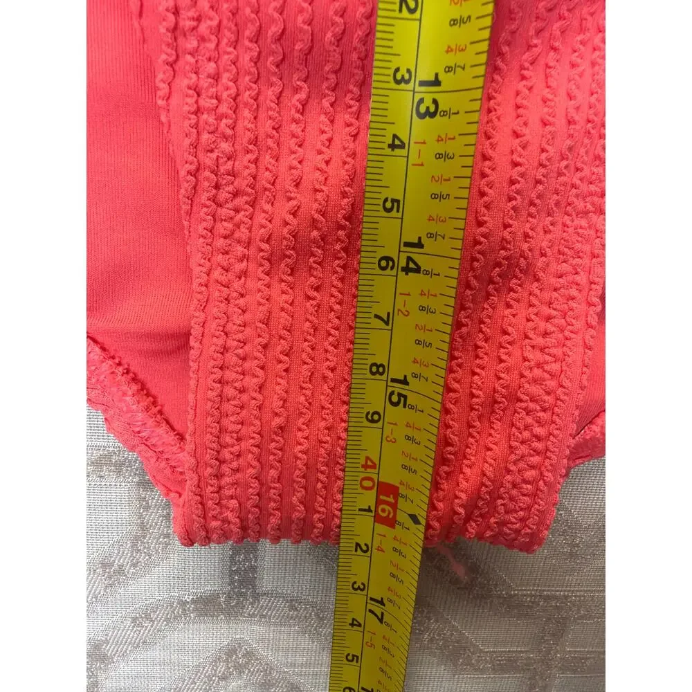 Old Navy High-Waisted Ribbed Bikini Swim Bottoms‎ coral plus size 3X NWT