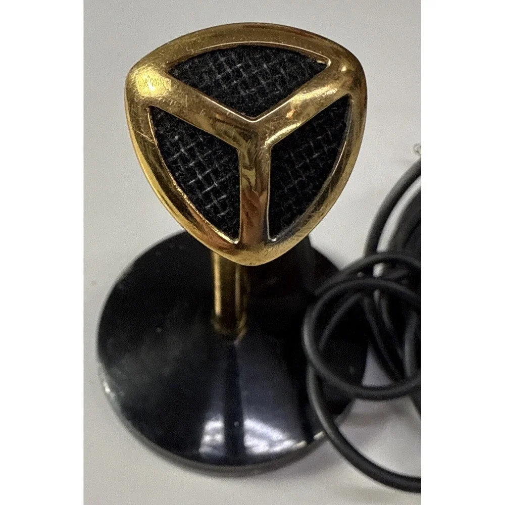 Vintage 1940's crystal microphone w period stand Untested As-is 2c