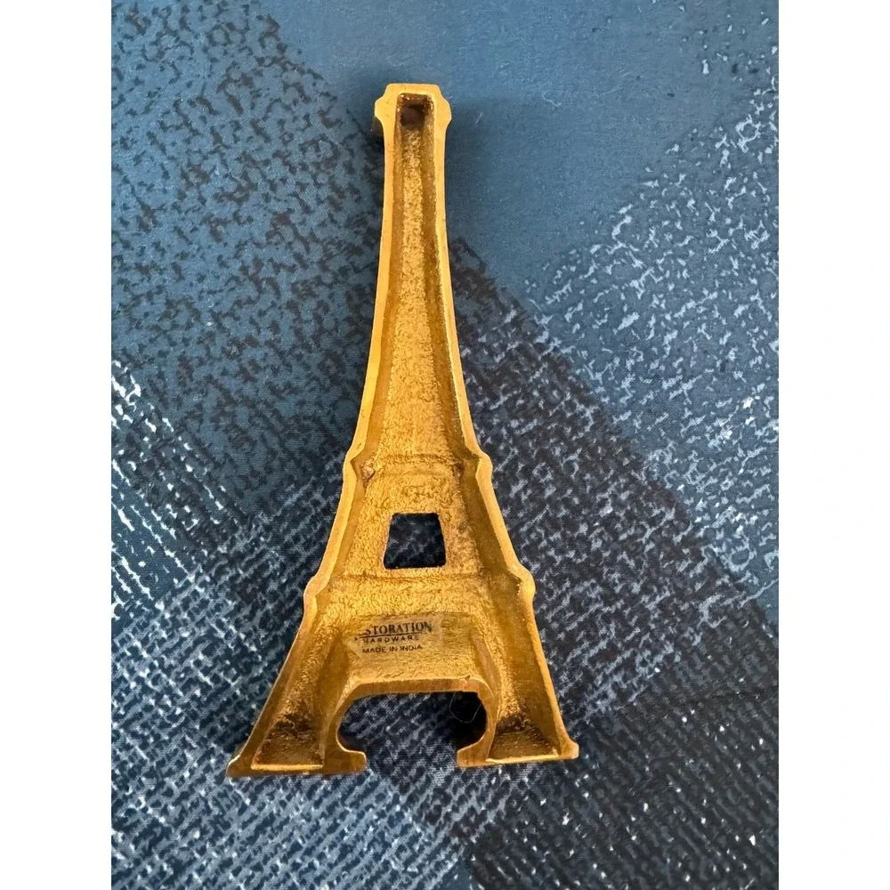 Solid Brass Bottle Opener Restoration Hardware Paris Eiffel Tower