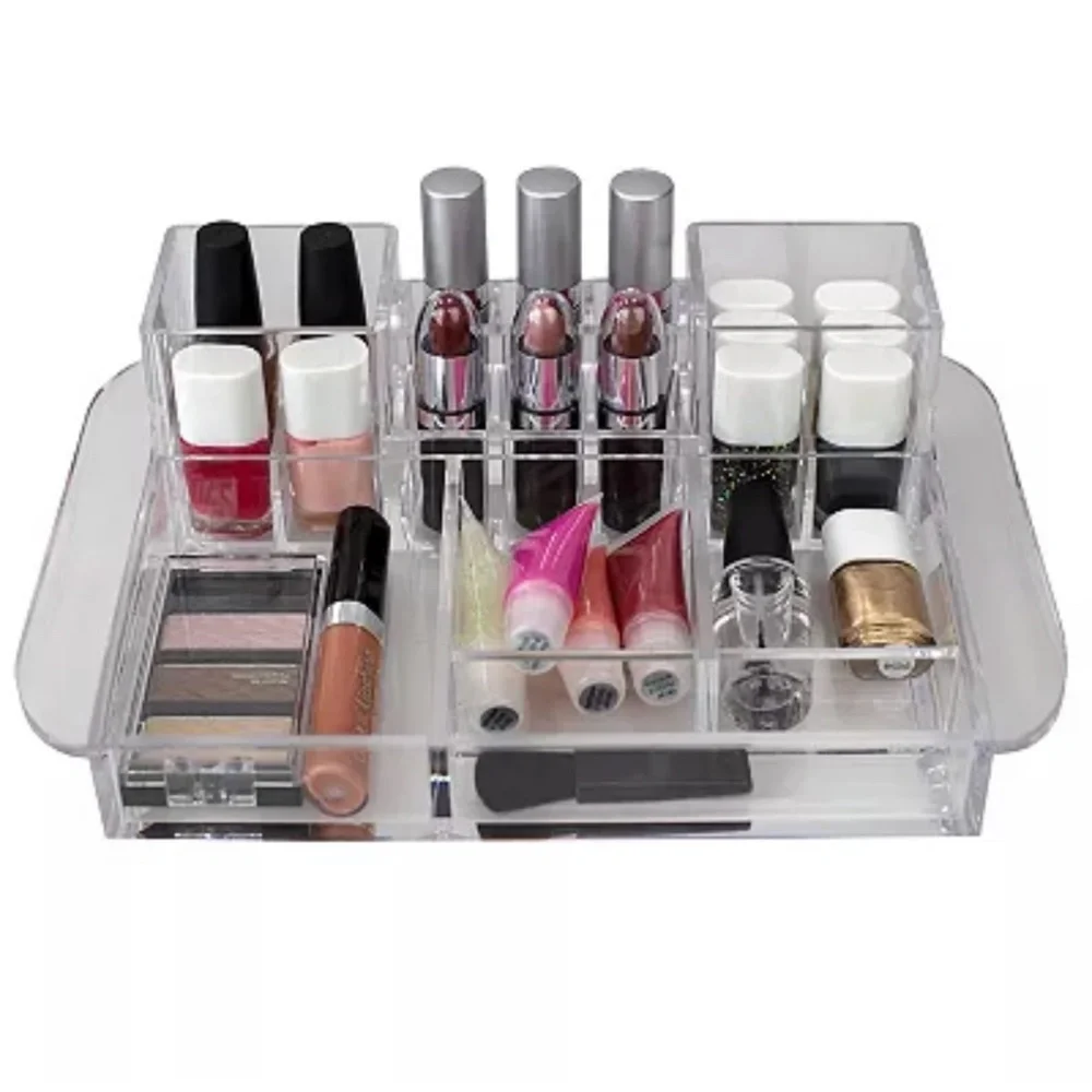 Deluxe Large Capacity Transparent Cosmetic Makeup & Jewels O…