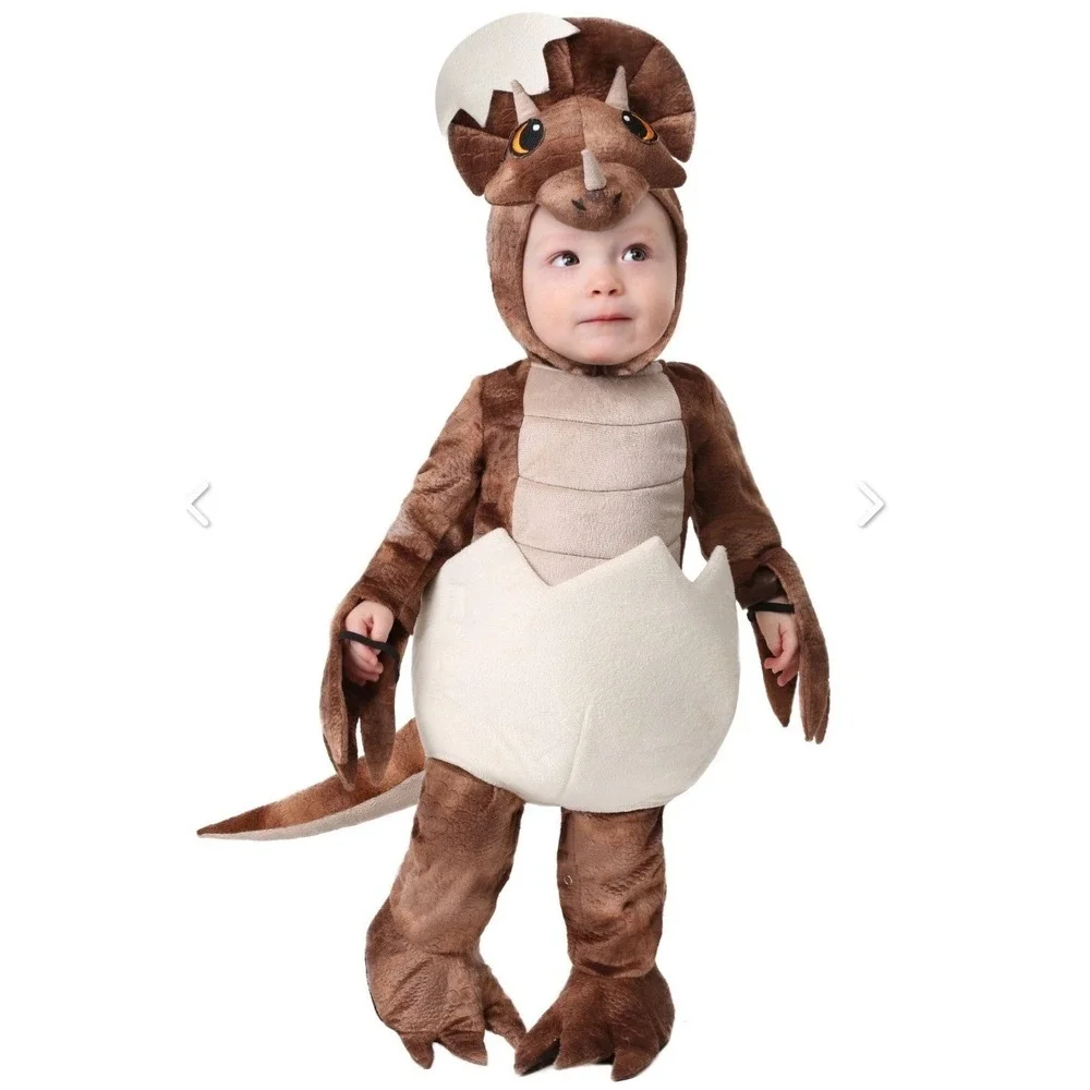 3 Month Hatching Triceratops Costume Dinosaur Egg Costume for Baby, Halloween