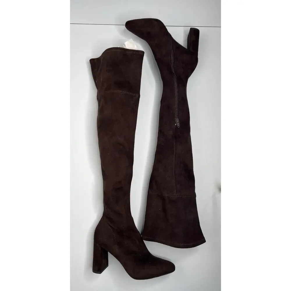 Jeffrey Campbell Parisah Brown Faux Suede Over the Knee Boot Women’s Size 6