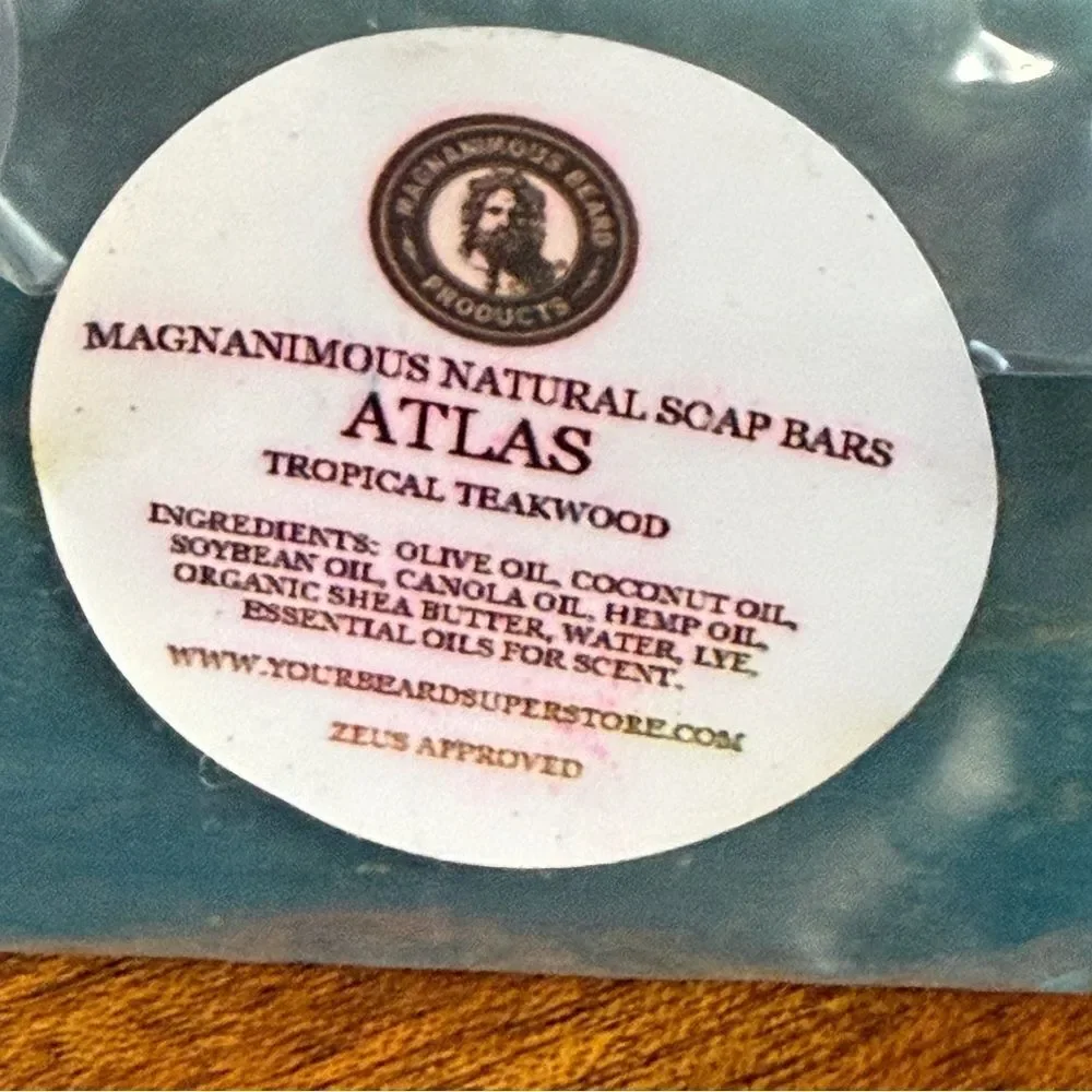 NIB MAGNANIMOUS Beardpoo & Conditioner Beard Oil and TROPICAL TEAKWOOD Soap Set