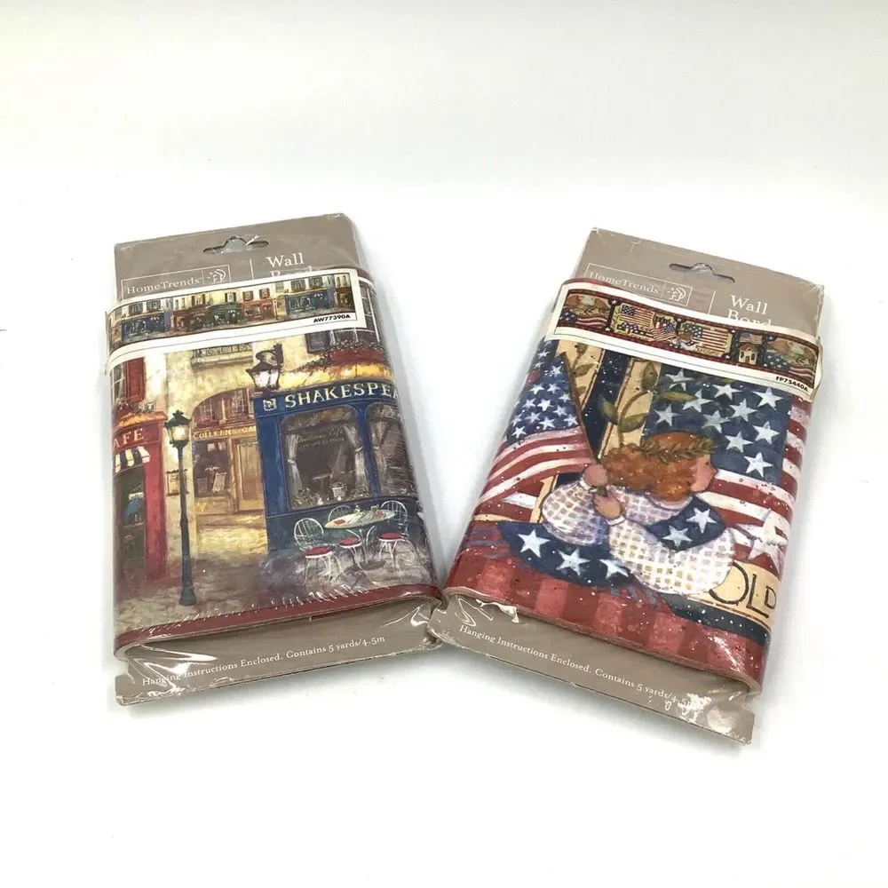 Home Trends  2 Wall Border Stars & Stripes‎ & Village Charm made in  Canada