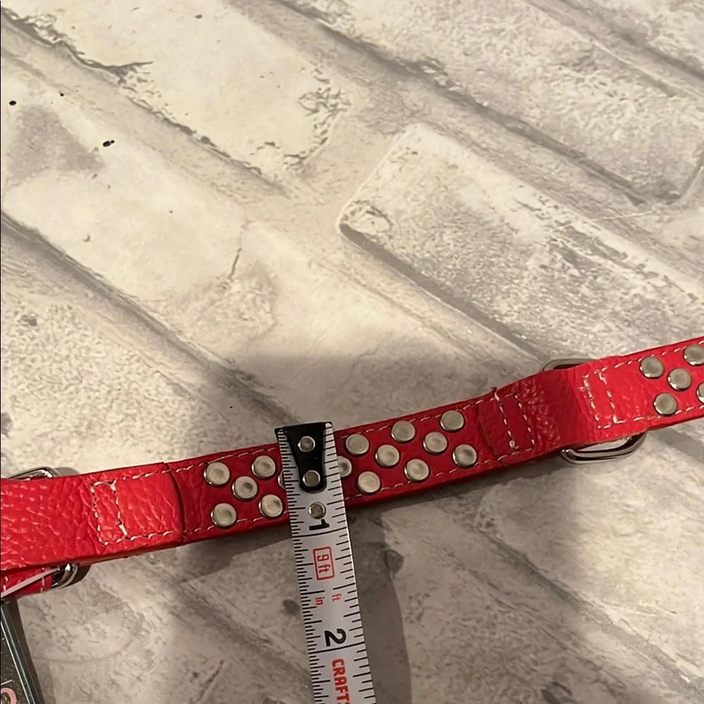 Vintage Red DOGO designs studded dog collar small new with tag NY