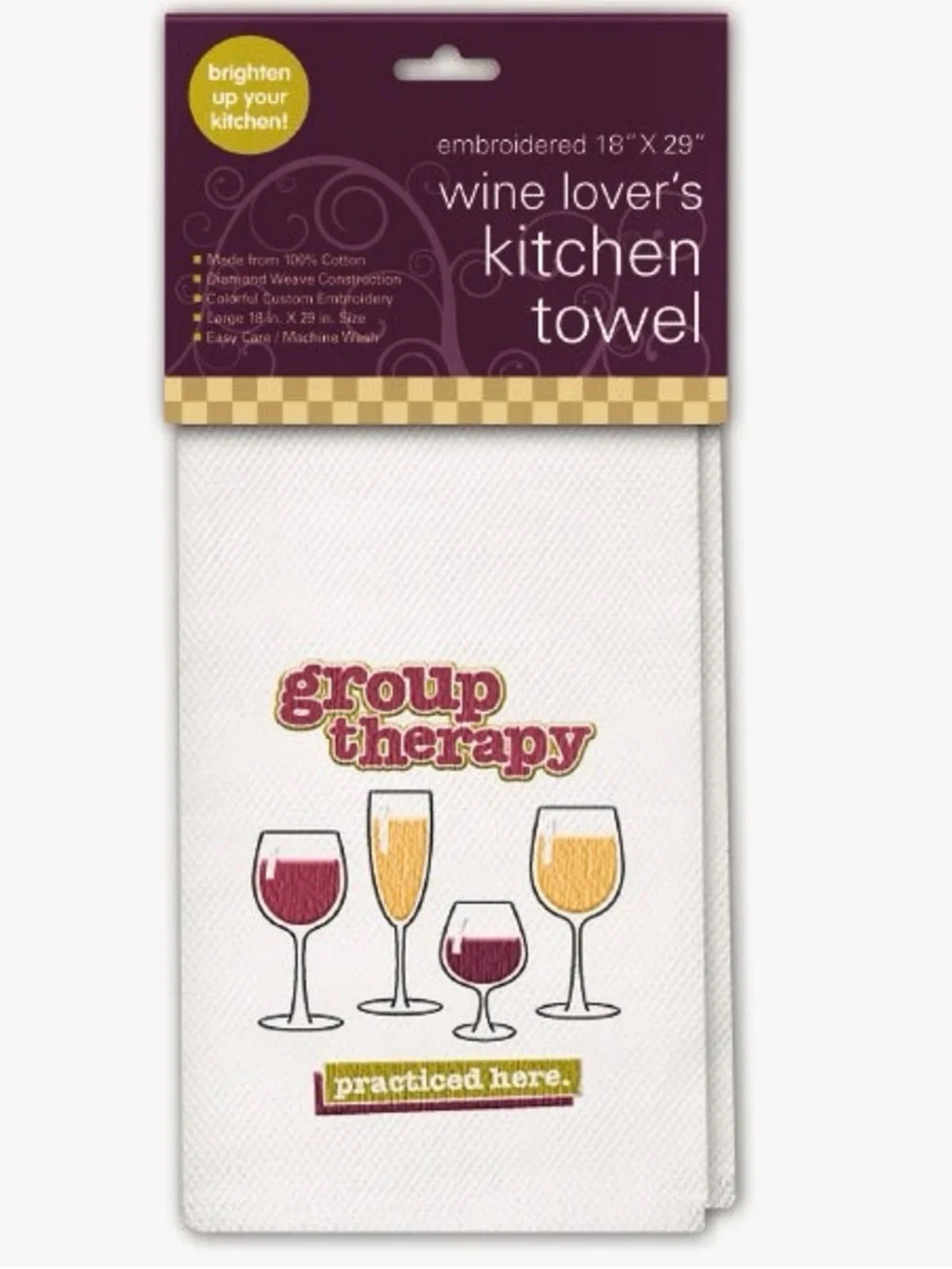 Group Therapy Wine Kitchen Set - Towel, Coasters & Napkins great hostess gift