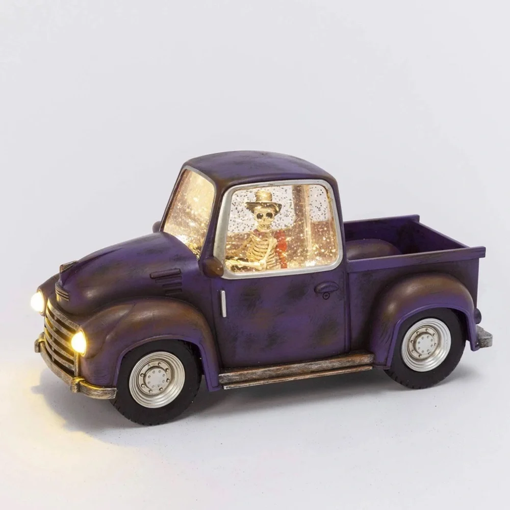 Halloween skeleton light up pick up truck
