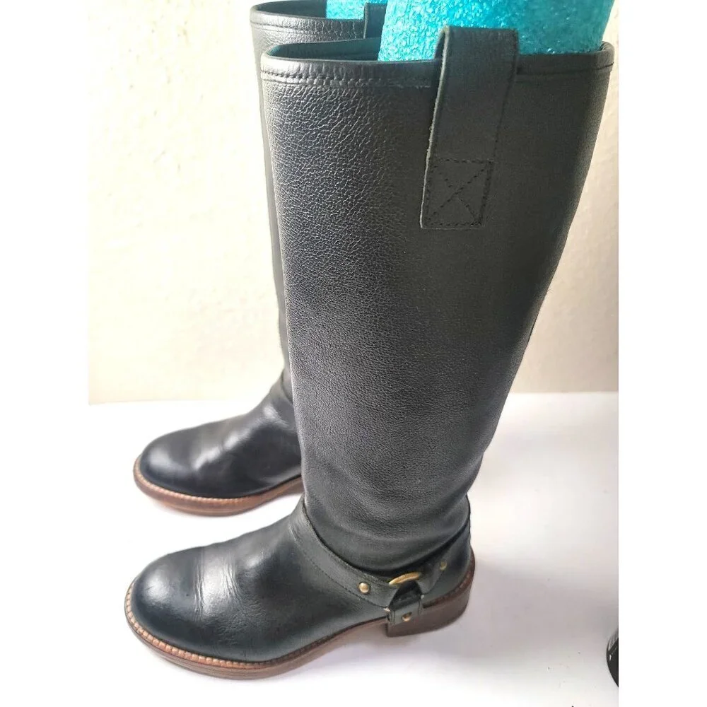 Banana Republic Women's Knee-High Black Leather Pull On Riding Boots Size 6