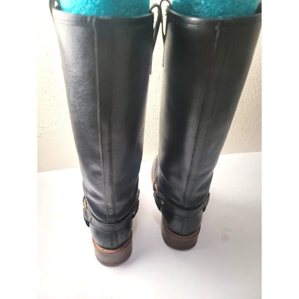 Banana Republic Women's Knee-High Black Leather Pull On Riding Boots Size 6