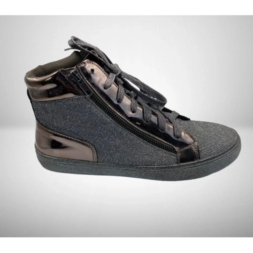 NEW Lauren Lorraine Women's Skippy High Top Sneaker Pewter Size 9
