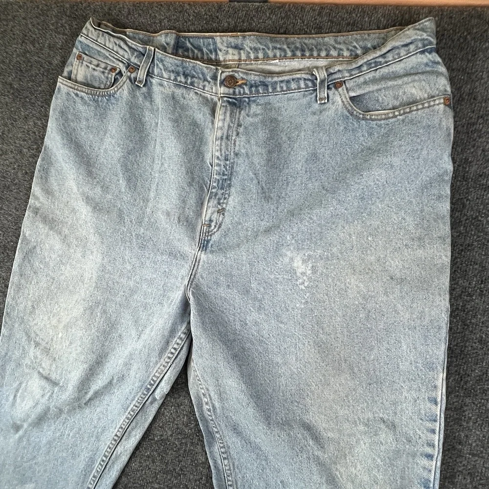 Levi's 522 Tapered Fit Jeans Light Wash Vintage USA 90s High Rise 42x28‎ READ
