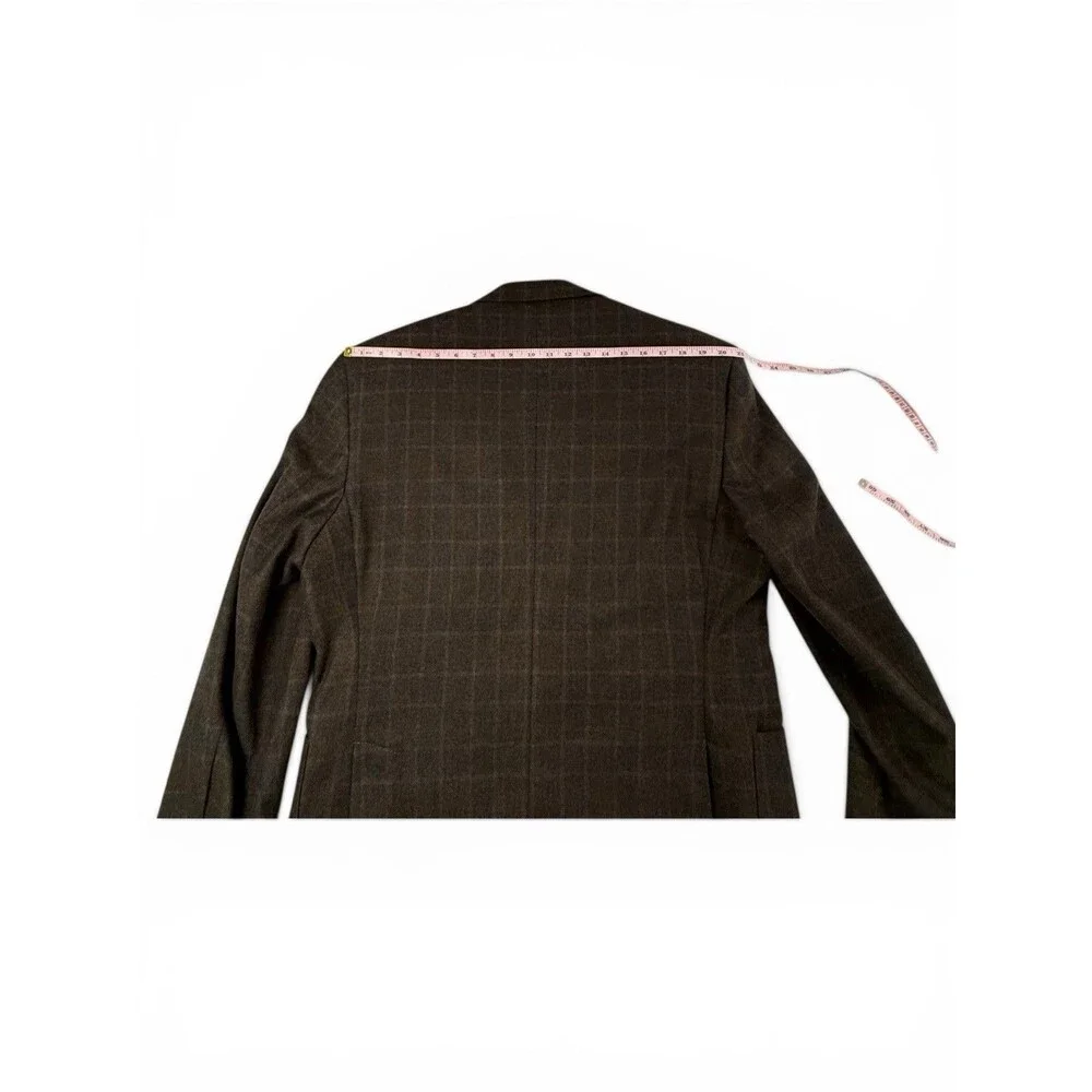 Jos A Bank Reserve Traditional Fit Blazer Jacket 46R Plaid E Thomas Cashmere