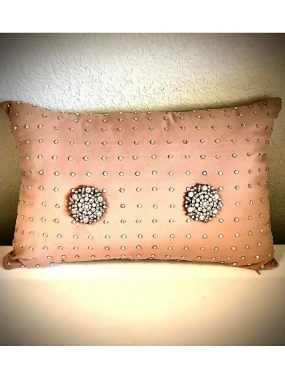 NWT ALEXANDRA'S ACCENTS Jewel Encrusted Brooches Boudoir Accent Pillow 16