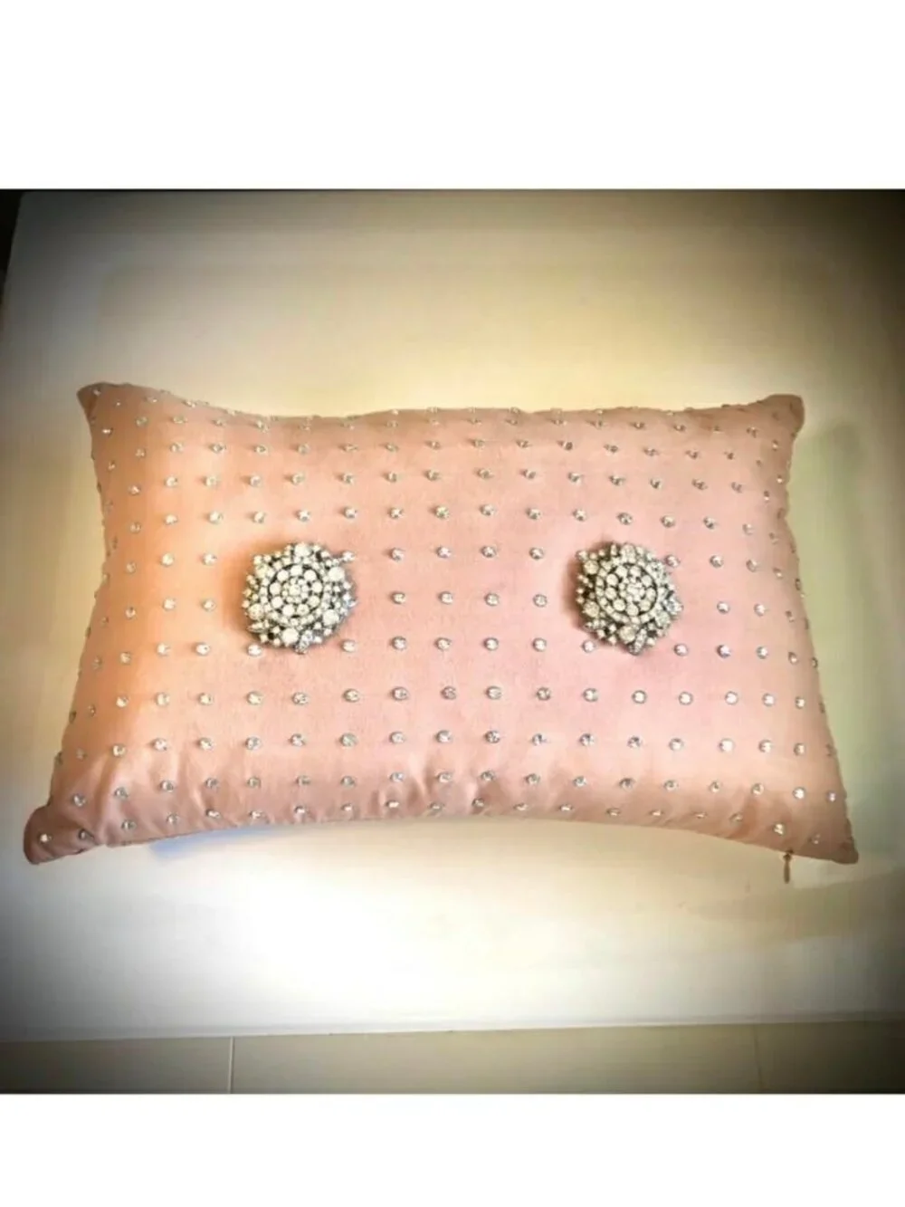 NWT ALEXANDRA'S ACCENTS Jewel Encrusted Brooches Boudoir Accent Pillow 16
