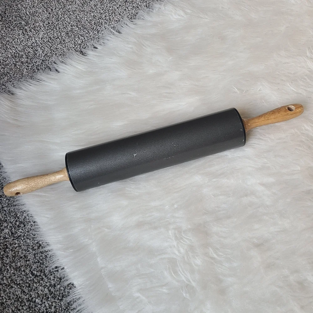 Gray Rolling Pin with Wooden Handles