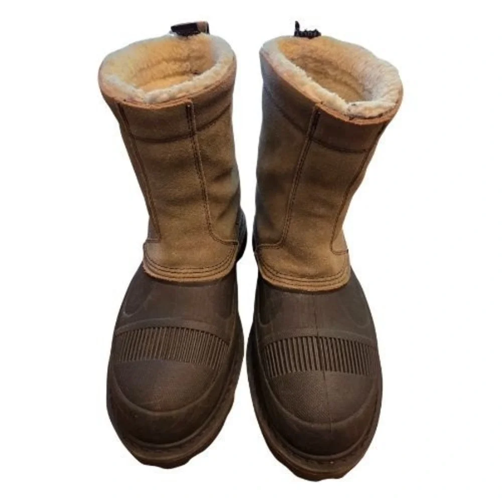 Woolrich Mens 8 Waterproof Duck Boots Tan Suede Shearling Lined Winter Gorpcore