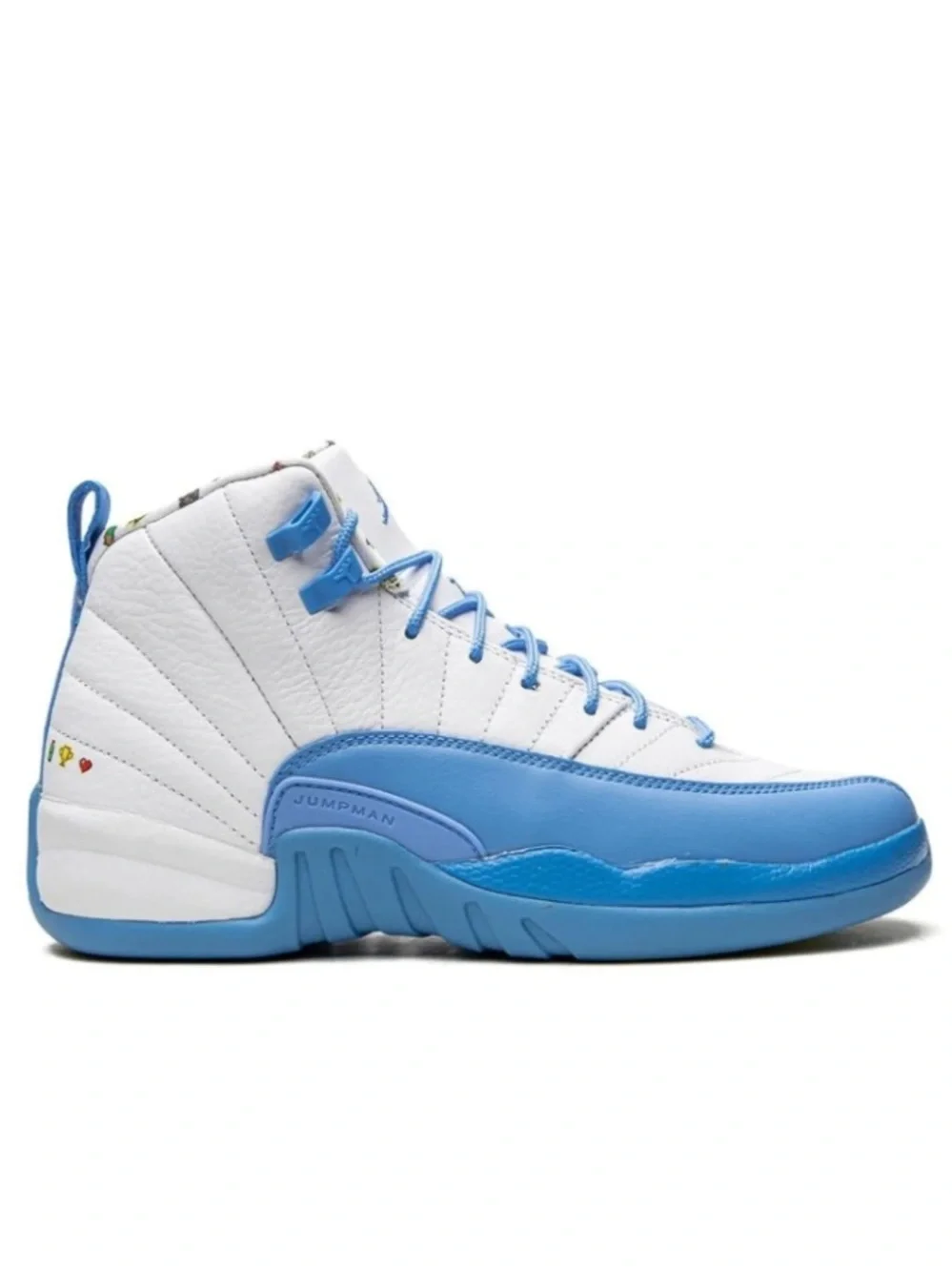 Nike Air Jordan 12 Retro DQ4365-114 Blue White GS Shoes Size 6Y 'Emoji'