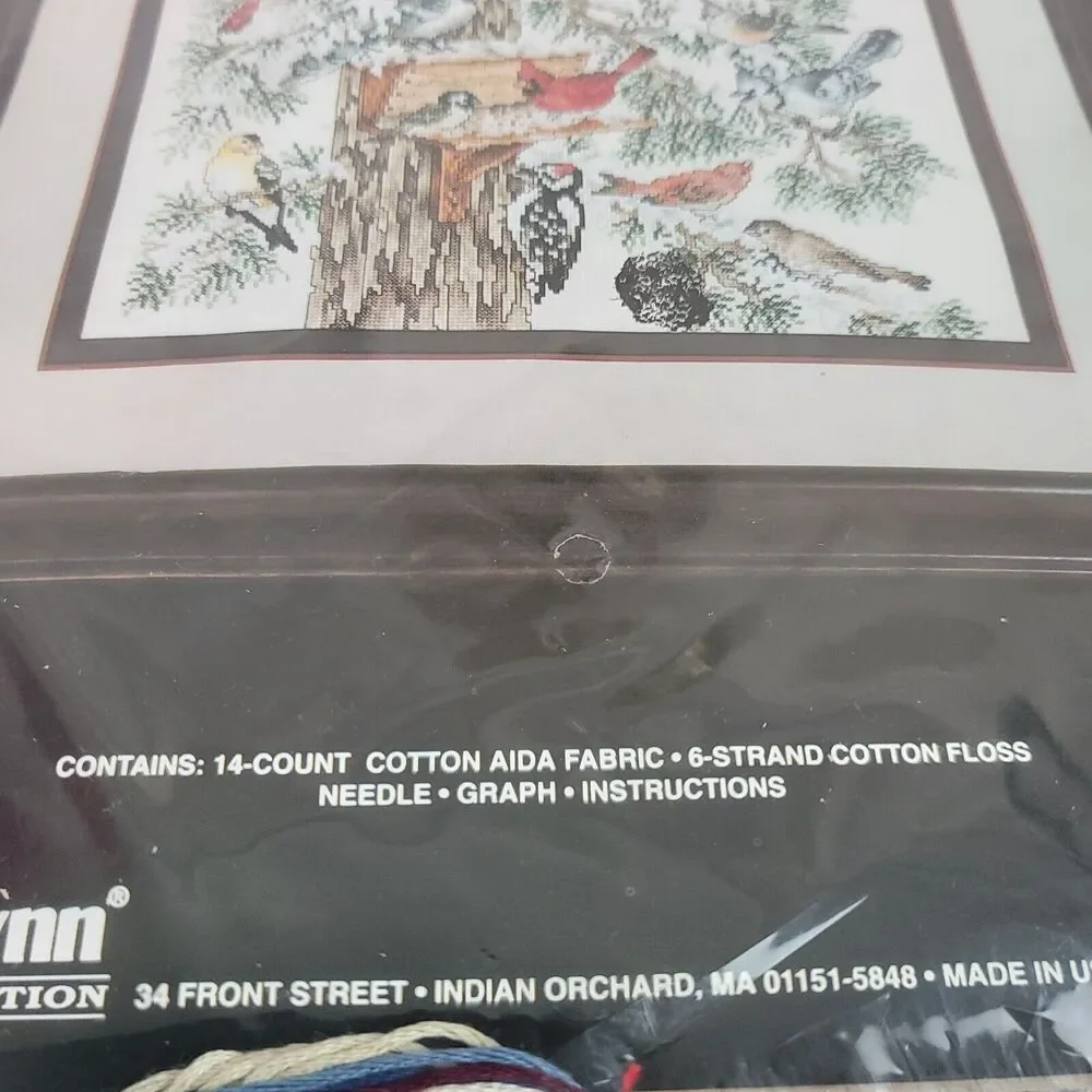 Counted Cross Stitch Kit Cardinals Birds Janlynn Winter Gathering Place Sealed