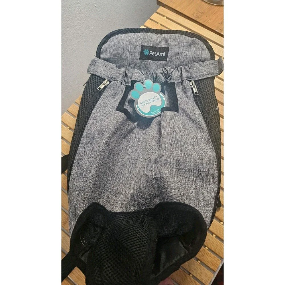 PetAmi Front-facing Pet Carrier Backpack In Grey Heathered. MED NWT Fur Babies