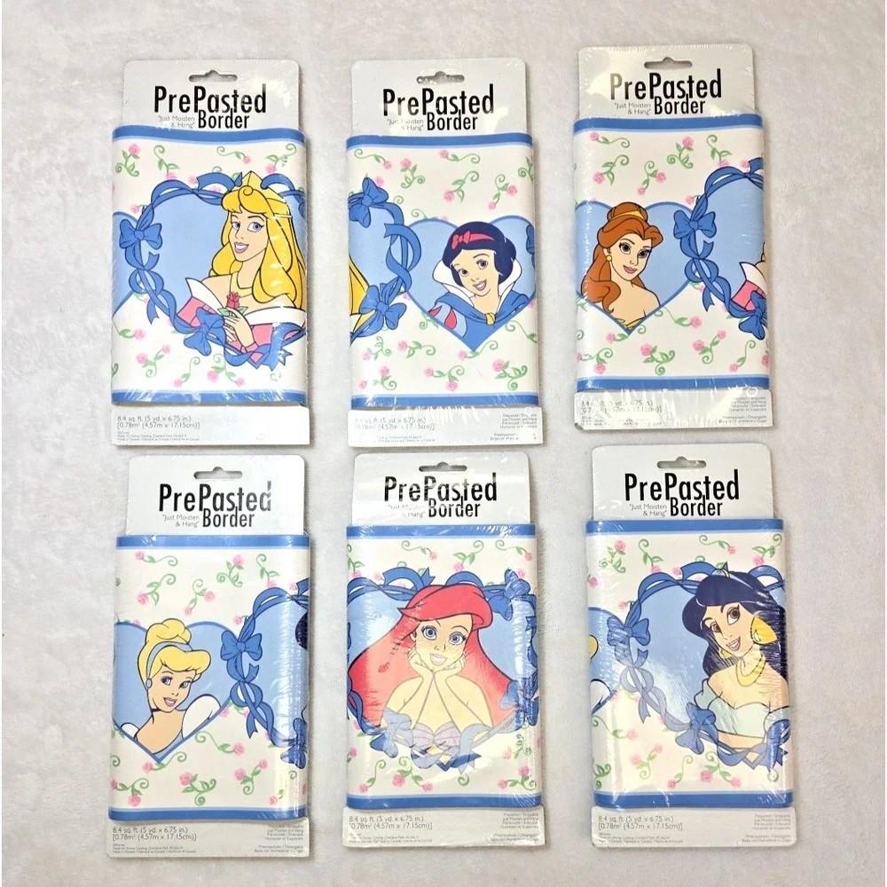 1 Vtg Disney Pretty Princess Blue Wallpaper Border #27121 PrePasted‎ 5YD x 6.75