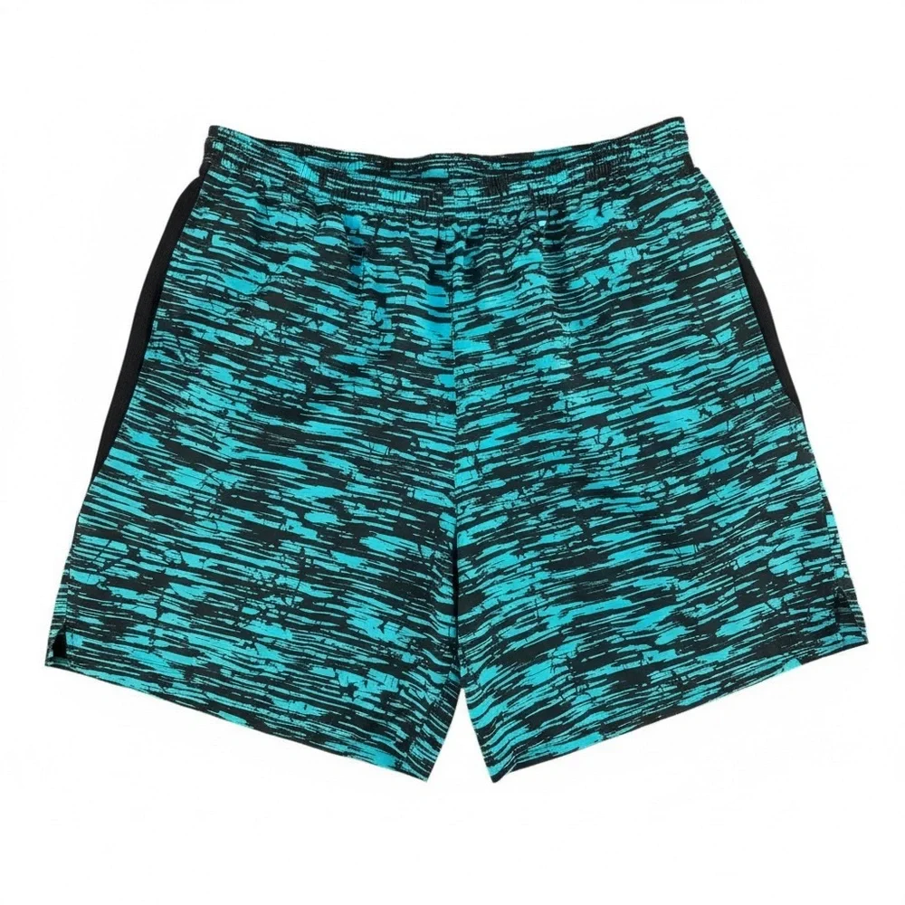 🌀‎ Nike Dri-FIT Running Shorts – Men’s Large – Blue/Black Print