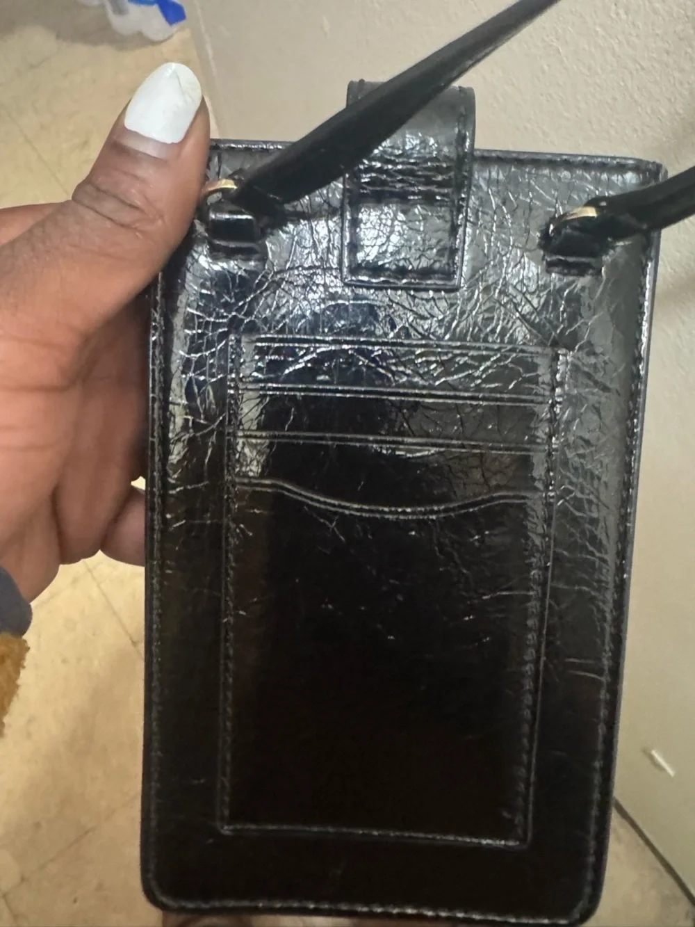 Marc Jacobs Black Leather Neck Crossbody Phone Holder