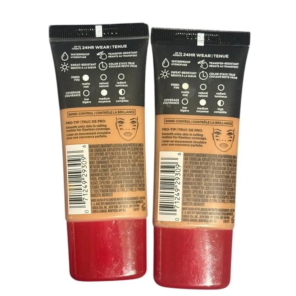 L'Oreal Infallible Pro-Matte Foundation 110 Cream Cafe 1oz Lot of 2 Oil-Free New