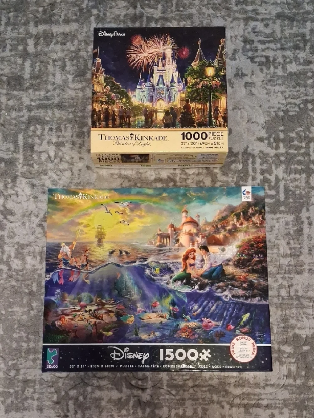 Lot of 2 Disney Thomas Kinkade Puzzles