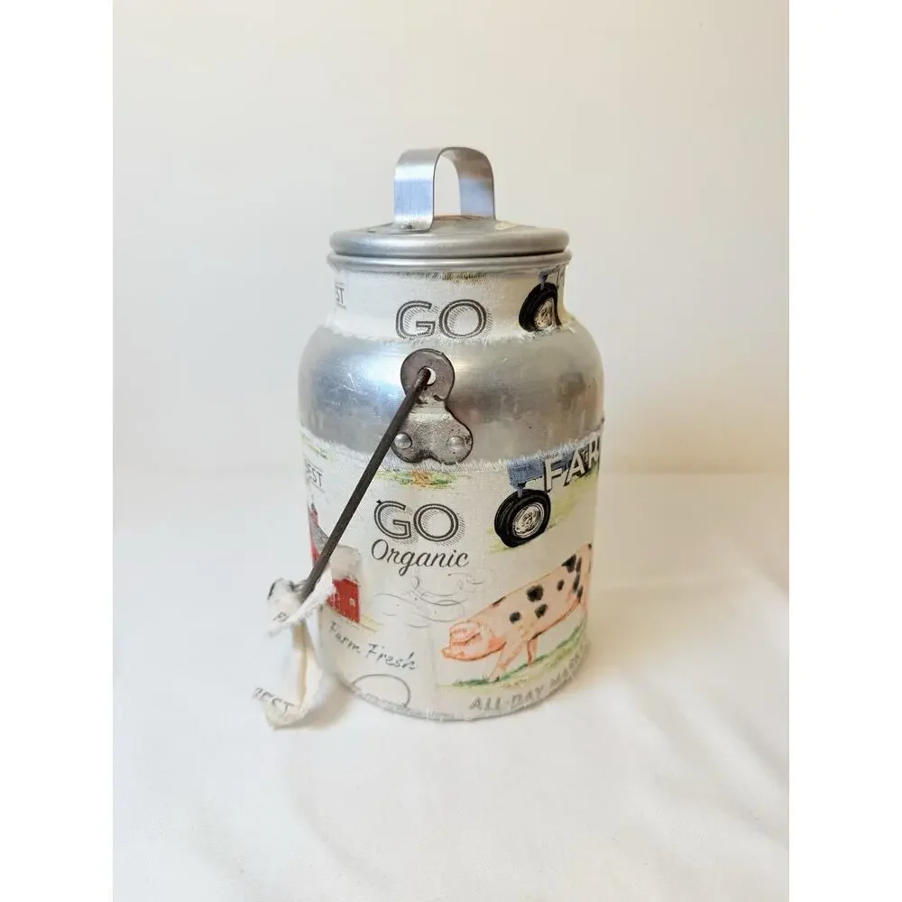 Decorative Farmhouse Fabric Milk Can Wear House Aluminum