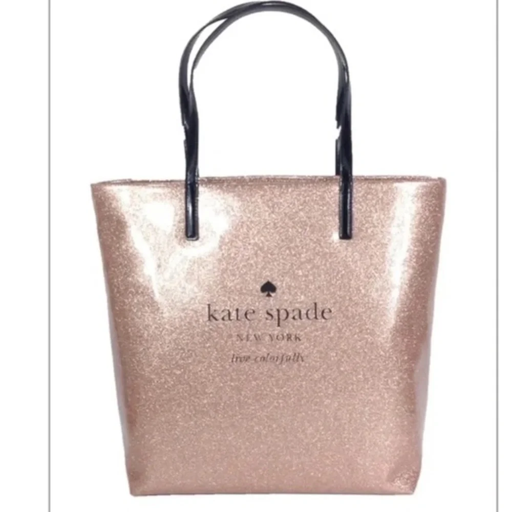 Kate Spade Rose Gold Sparkle Bon Shopper Tote