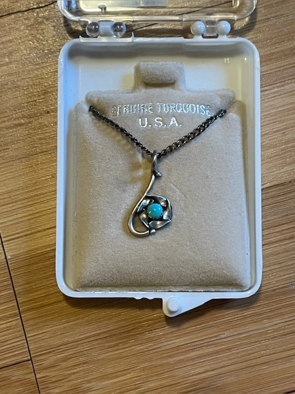 Vintage sterling silver turquoise necklace