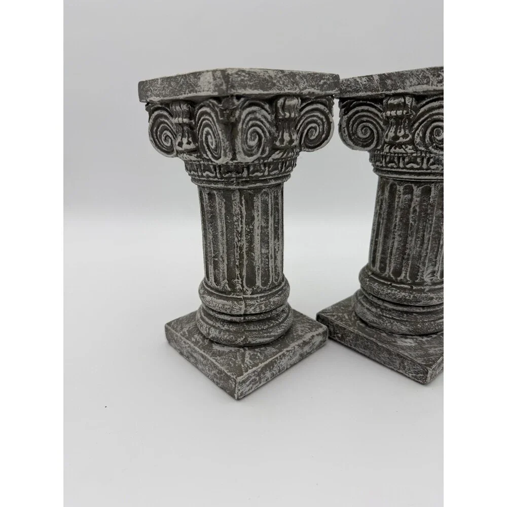 House Parts USA Solid Concrete Roman Pillar Mini Statue Pedestal 8” H
