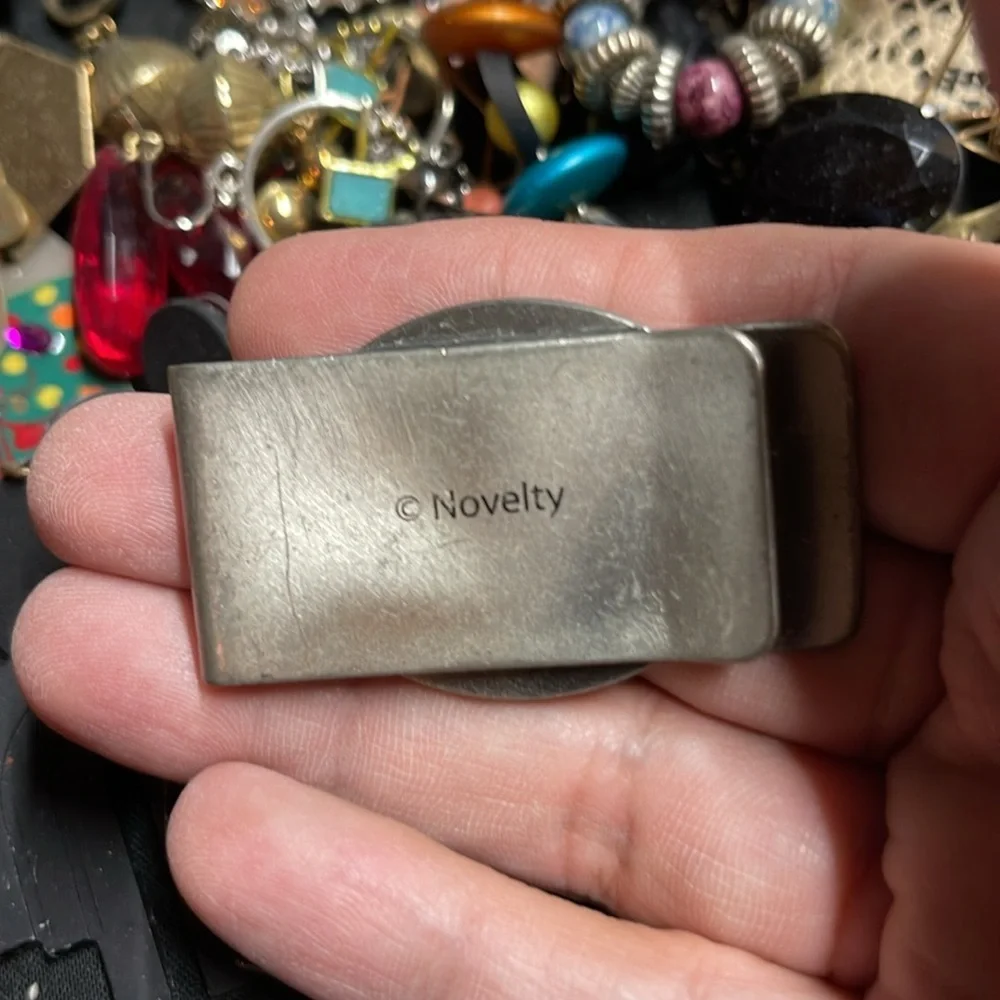 Novelty Fear No Evil Silver Tone Skull Money Clip. P