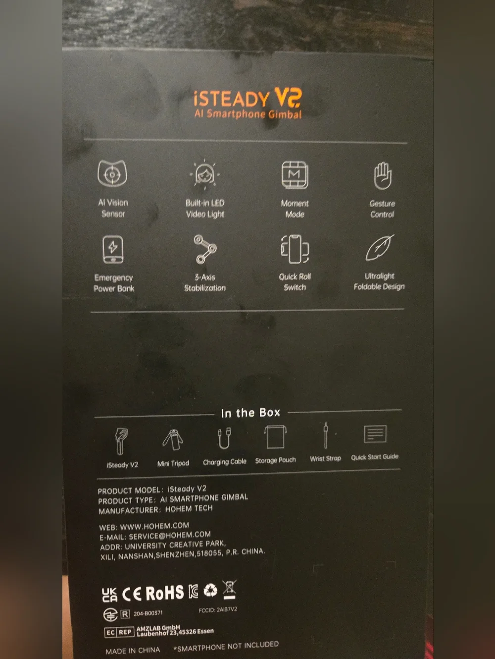 Hohem iSteady V2 Black AI Smartphone Gimbal