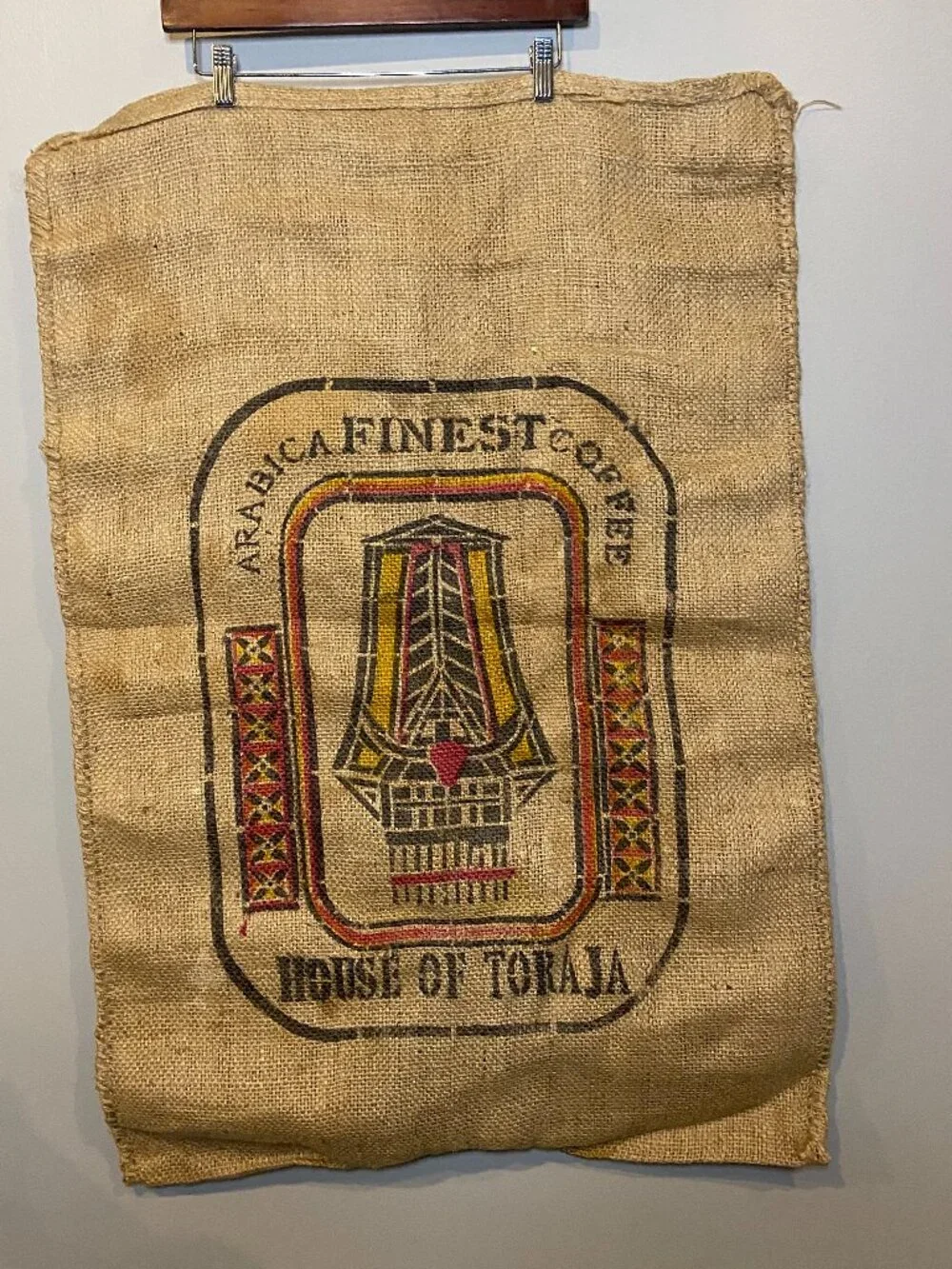 Royal Coffee Inc Sulawesi Toraja House of Toraja Burlap Coffee Sack / Rustic Dec