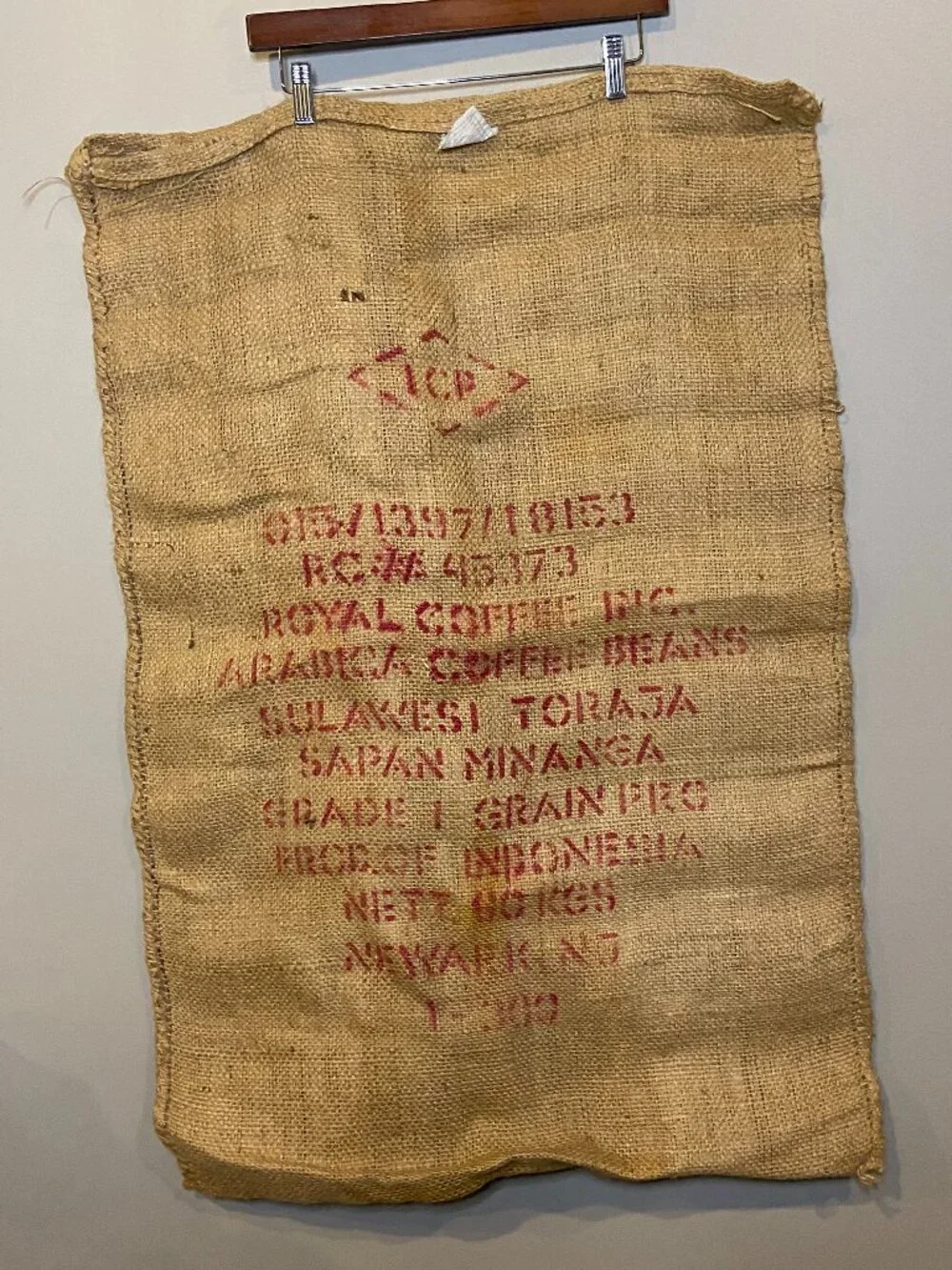 Royal Coffee Inc Sulawesi Toraja House of Toraja Burlap Coffee Sack / Rustic Dec